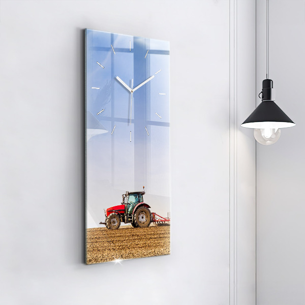 Horloge rectangulaire verticale Un agriculteur sur un tracteur