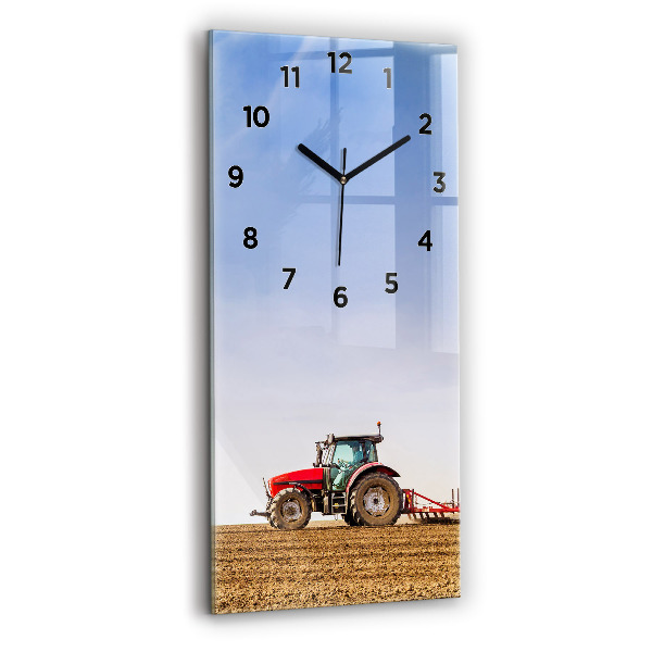 Horloge rectangulaire verticale Un agriculteur sur un tracteur