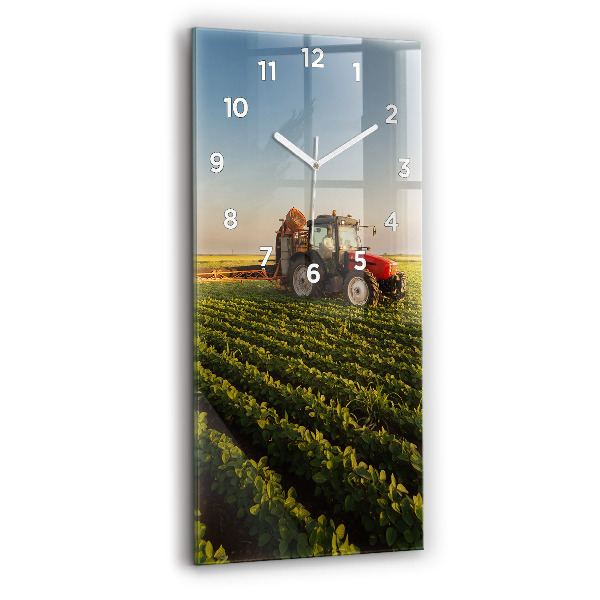 Horloge murale verticale Tracteur dans un champ agricole