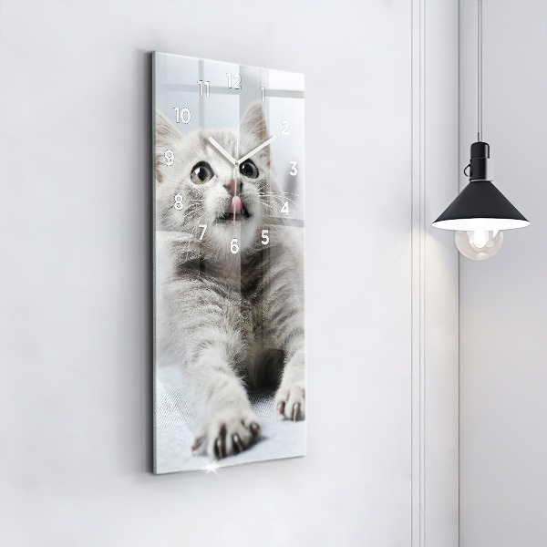 Horloge rectangulaire verticale Chat sur le canapé