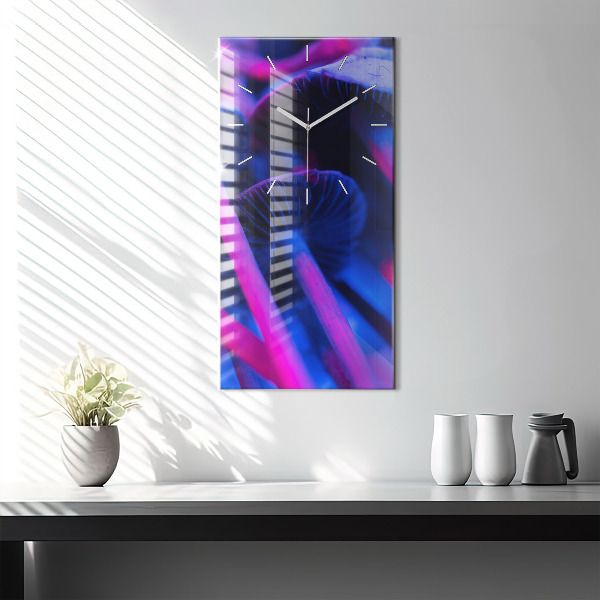 Horloge murale verticale Champignons magiques colorés