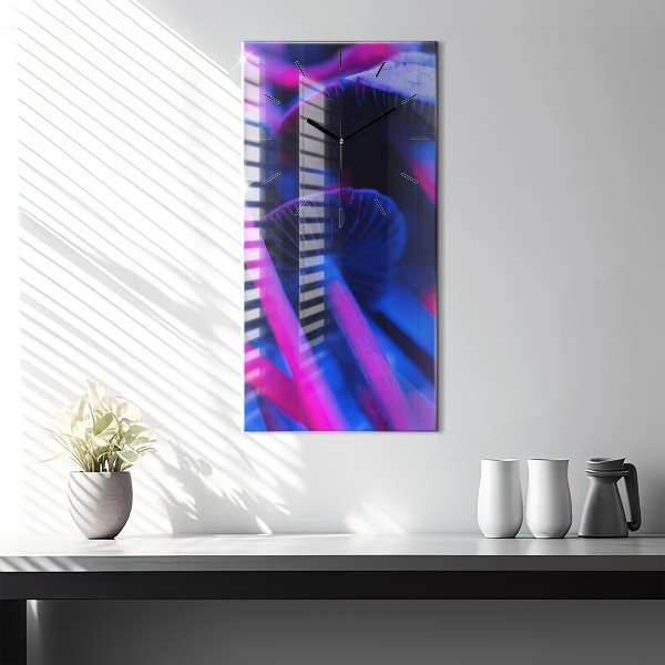 Horloge murale verticale Champignons magiques colorés