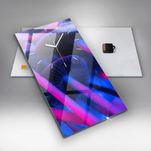 Horloge murale verticale Champignons magiques colorés