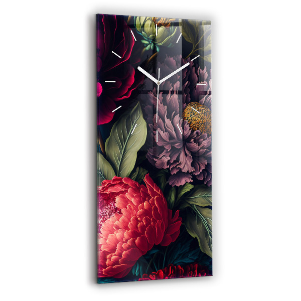 Horloge murale verticale Bouquet de fleurs vintage