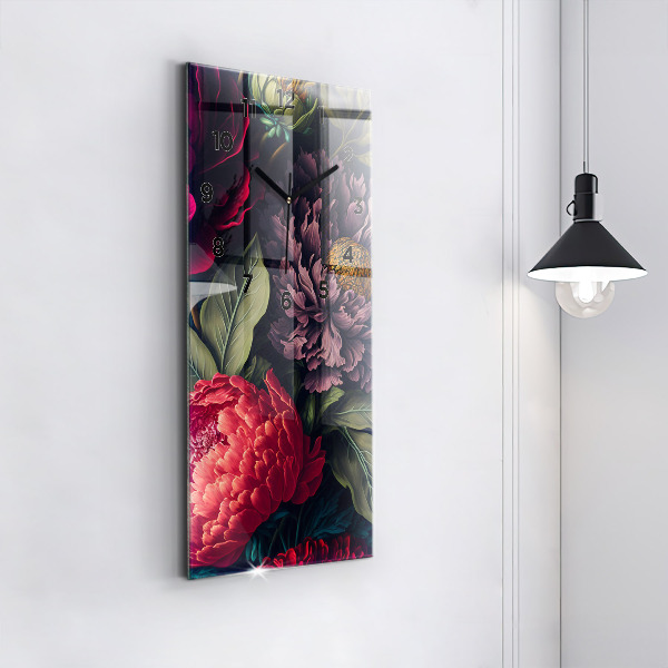Horloge murale verticale Bouquet de fleurs vintage
