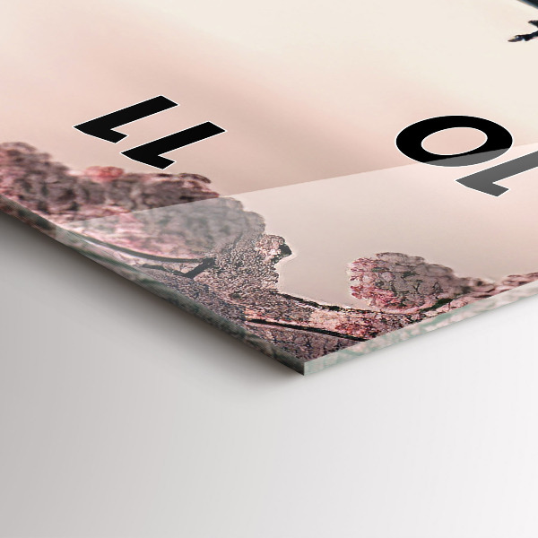 Horloge murale verticale Tour et fleurs en Asie