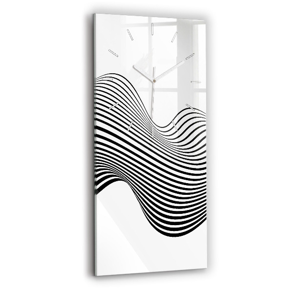 Horloge murale verticale Art en noir et blanc