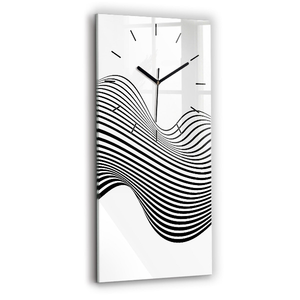Horloge murale verticale Art en noir et blanc