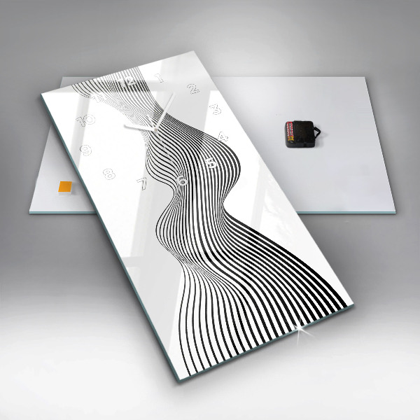 Horloge murale verticale Art en noir et blanc