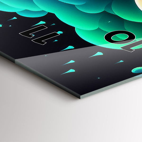 Horloge murale verticale Champignons néon