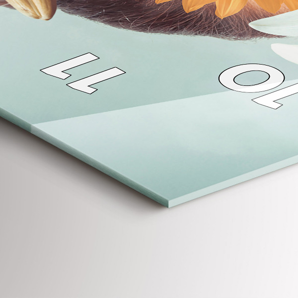 Horloge murale verticale Femme avec des fleurs