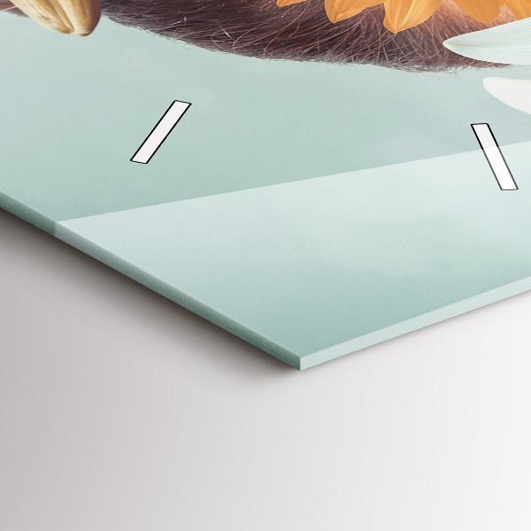 Horloge murale verticale Femme avec des fleurs