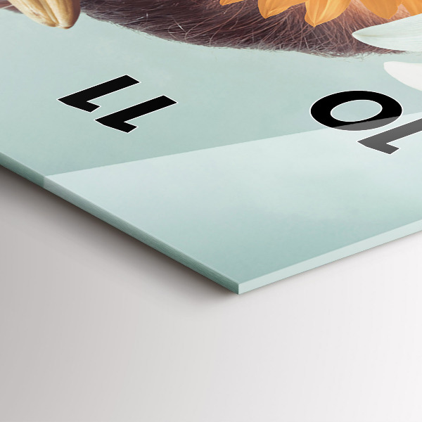 Horloge murale verticale Femme avec des fleurs