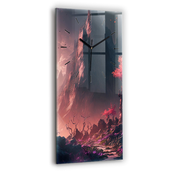Horloge murale verticale Forêt et montagnes magiques