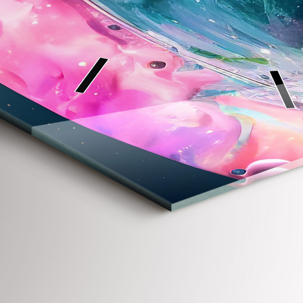 Horloge murale verticale Cosmonaute et nuages colorés