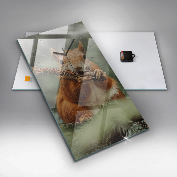 Horloge murale verticale 'L''écureuil et la nature sauvage'