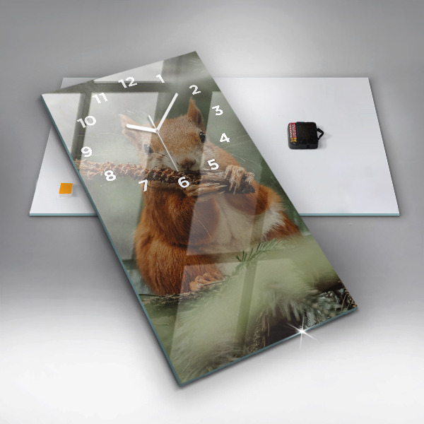Horloge murale verticale 'L''écureuil et la nature sauvage'