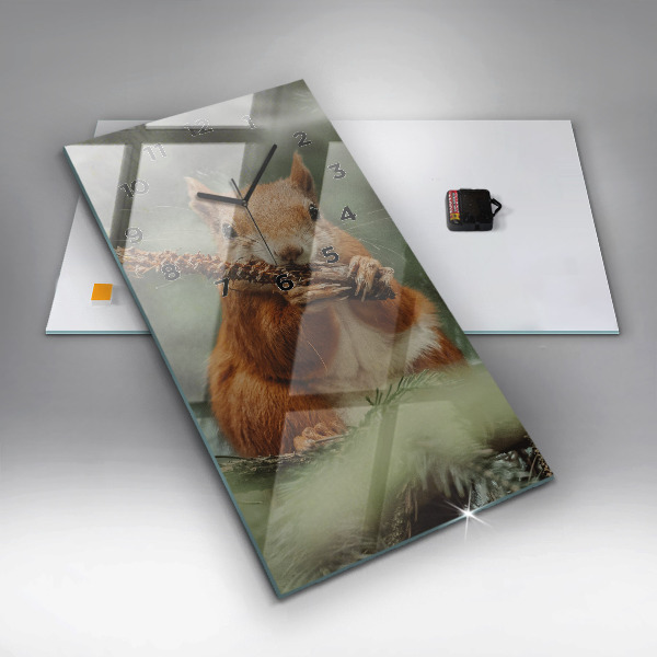 Horloge murale verticale 'L''écureuil et la nature sauvage'