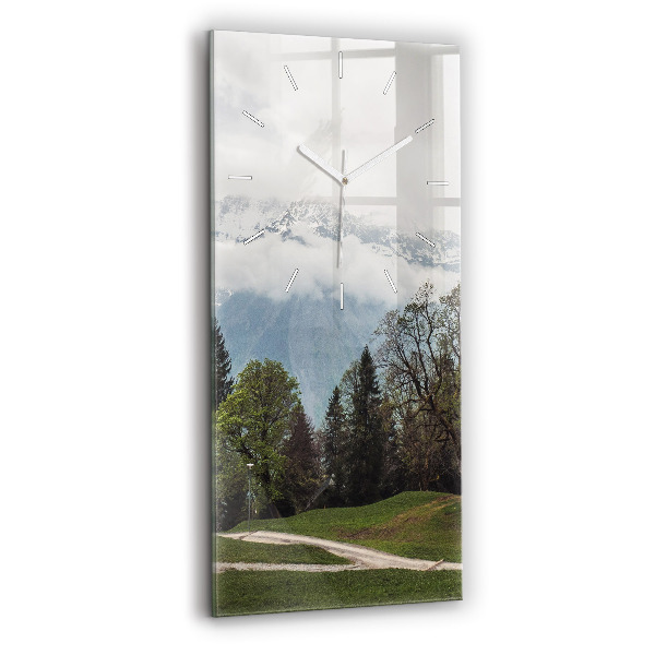 Horloge murale verticale Vue sur la montagne