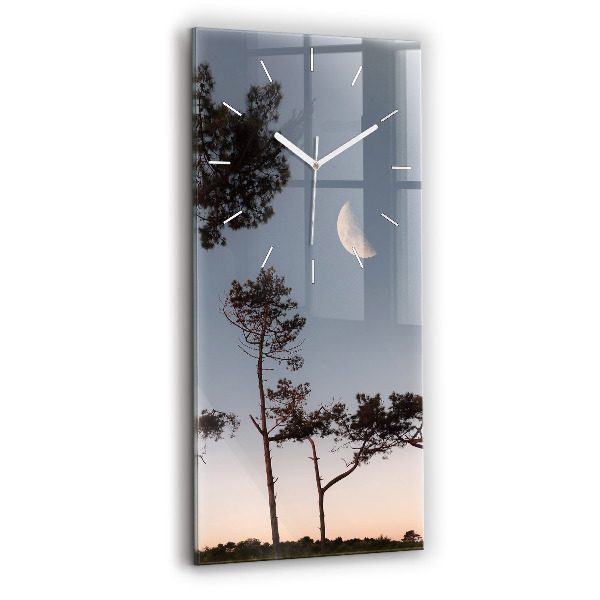 Horloge murale verticale Croissant et arbres