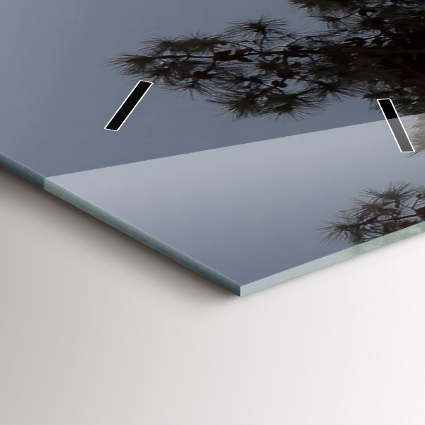 Horloge murale verticale Croissant et arbres