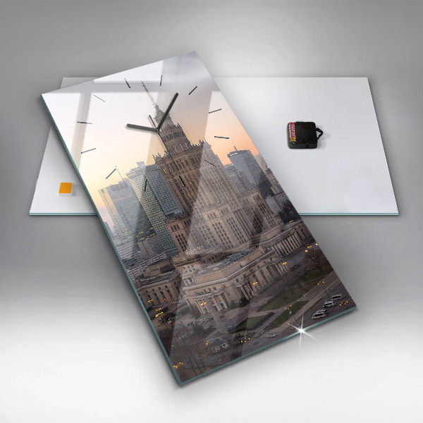 Horloge murale verticale Panorama de Varsovie