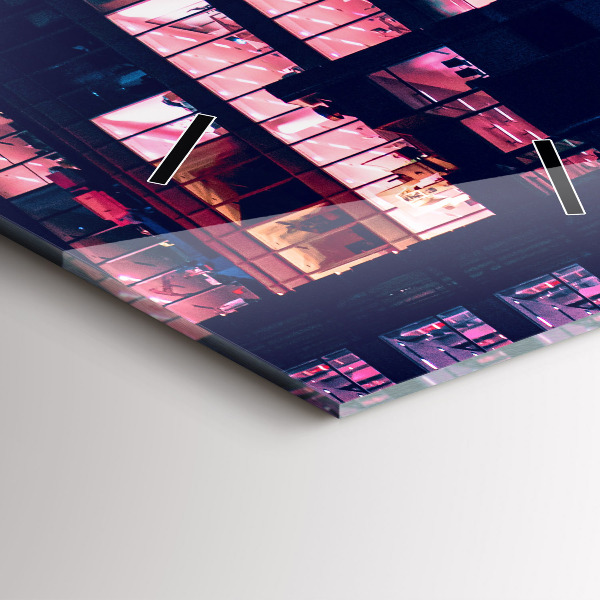 Horloge murale verticale Varsovie la nuit