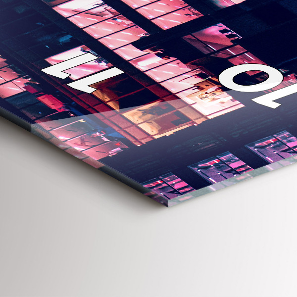 Horloge murale verticale Varsovie la nuit