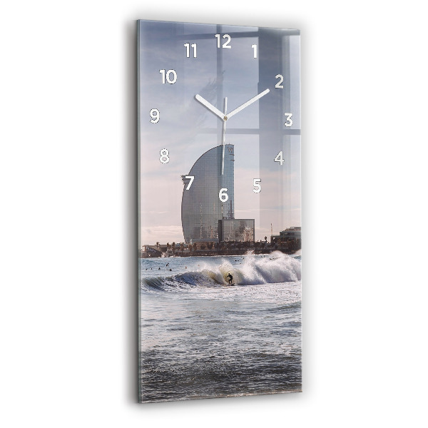 Horloge murale verticale Surfeur de Barcelone
