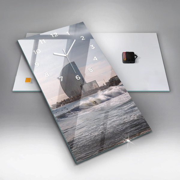 Horloge murale verticale Surfeur de Barcelone