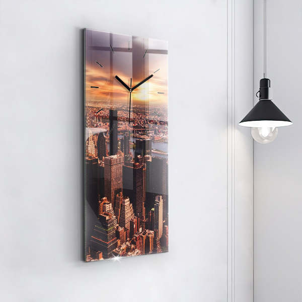 Horloge murale verticale Panorama de la ville ouest