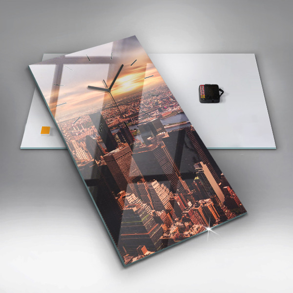 Horloge murale verticale Panorama de la ville ouest