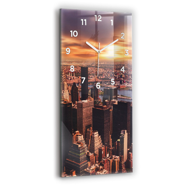 Horloge murale verticale Panorama de la ville ouest