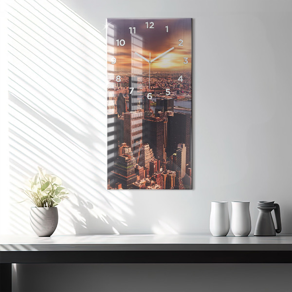 Horloge murale verticale Panorama de la ville ouest