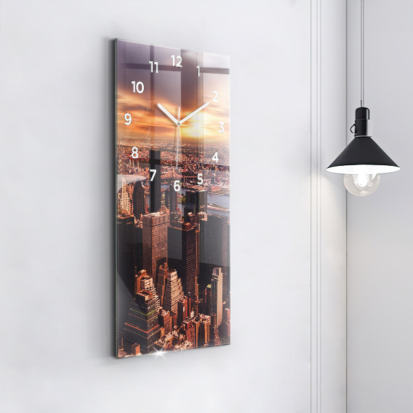 Horloge murale verticale Panorama de la ville ouest