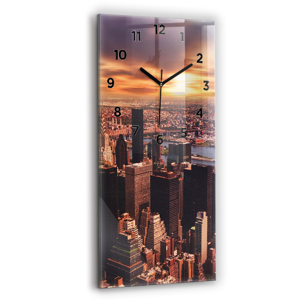 Horloge murale verticale Panorama de la ville ouest
