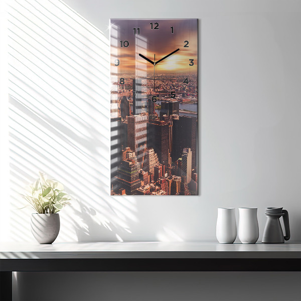 Horloge murale verticale Panorama de la ville ouest