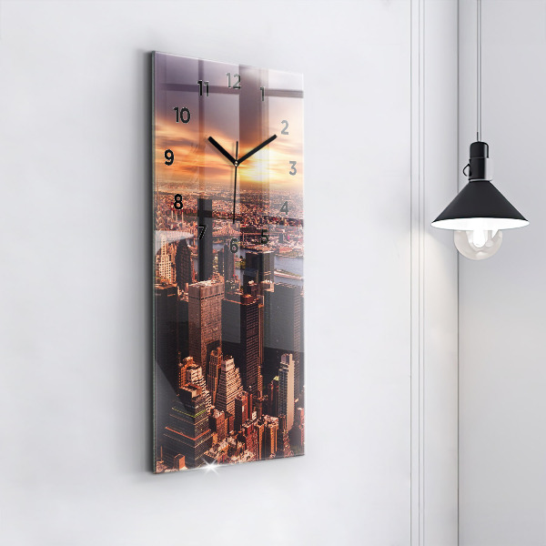 Horloge murale verticale Panorama de la ville ouest
