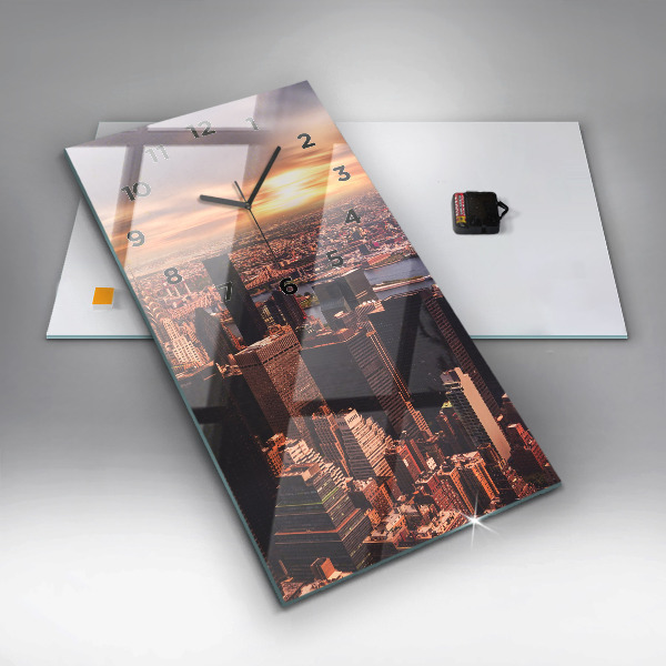 Horloge murale verticale Panorama de la ville ouest