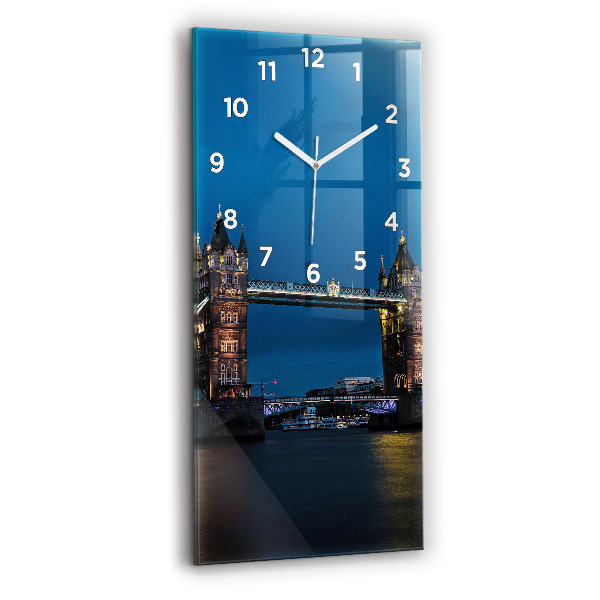 Horloge murale verticale Tower Bridge Londres la nuit