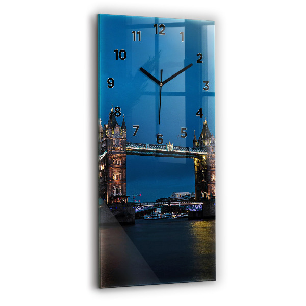 Horloge murale verticale Tower Bridge Londres la nuit
