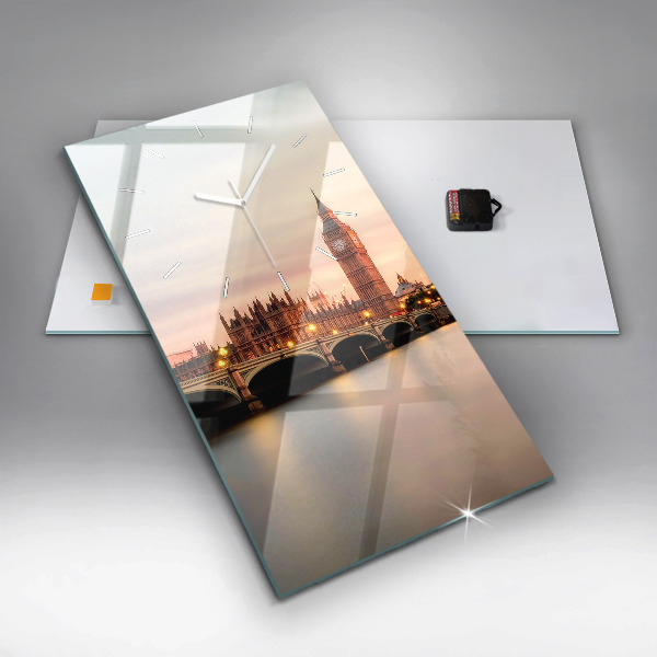 Horloge murale verticale Panorama de Big Ben à Londres