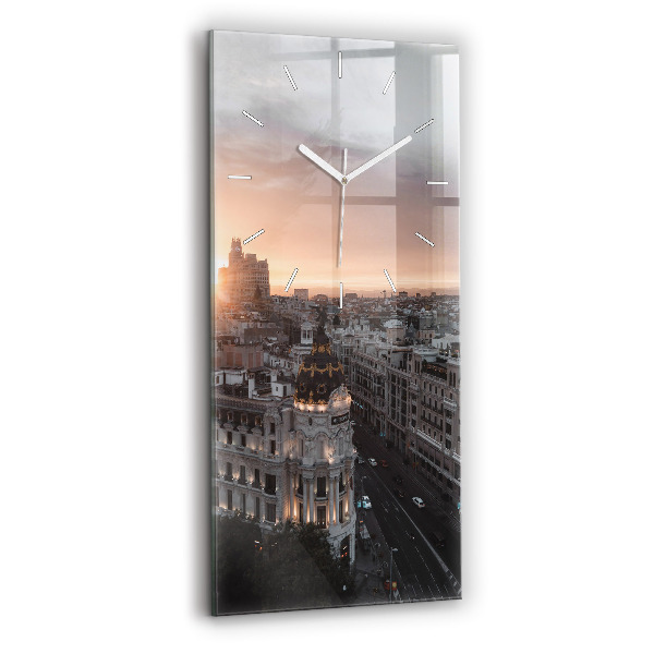 Horloge murale verticale Villes au coucher du soleil