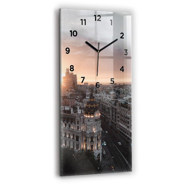 Horloge murale verticale Villes au coucher du soleil