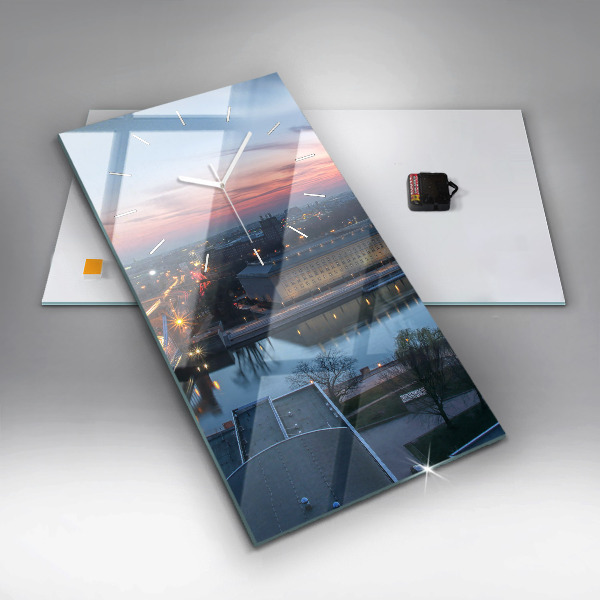 Horloge rectangulaire verticale 'Wroclaw vu d''un drone'