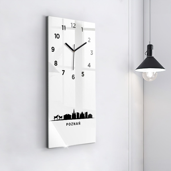 Horloge murale verticale Graphiques panoramiques de Poznan
