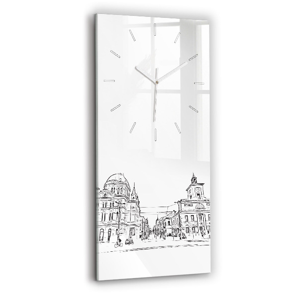 Horloge murale verticale Illustration de la ville de Poznań