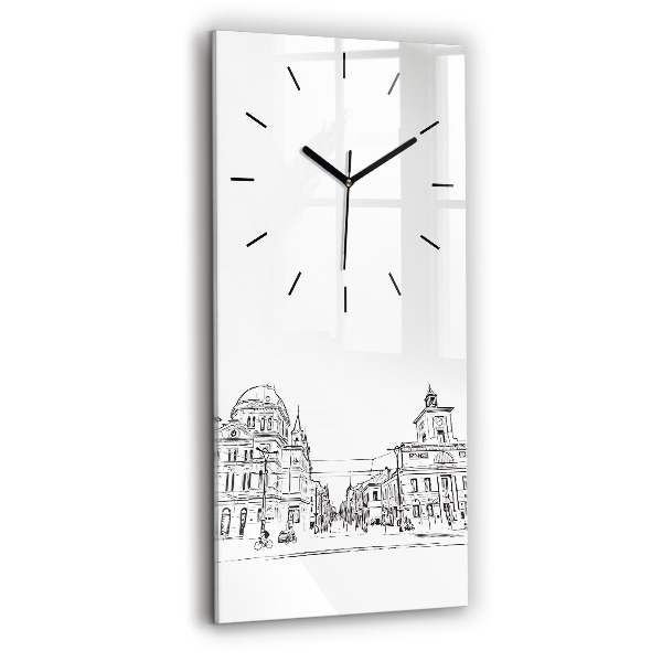Horloge murale verticale Illustration de la ville de Poznań