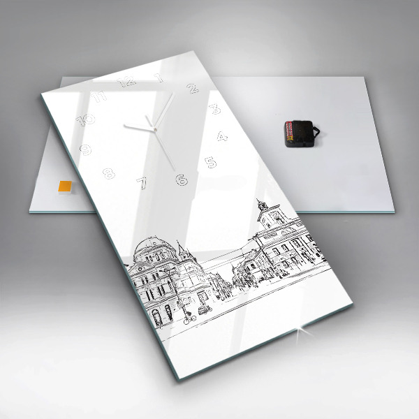 Horloge murale verticale Illustration de la ville de Poznań