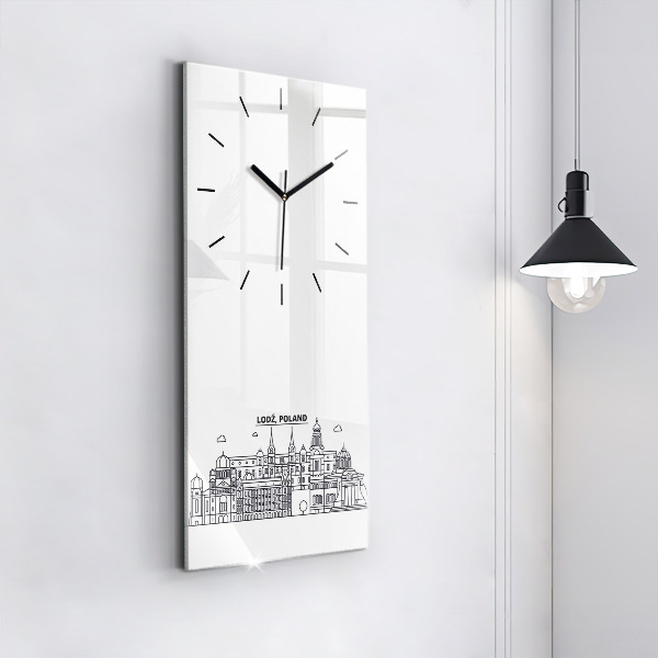 Horloge rectangulaire verticale Panorama architectural de Lodz